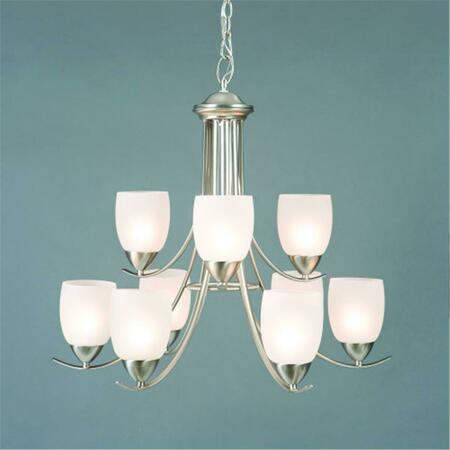 YOSEMITE Nine Light Chandelier, Brushed Nickel 1261-9U-BN